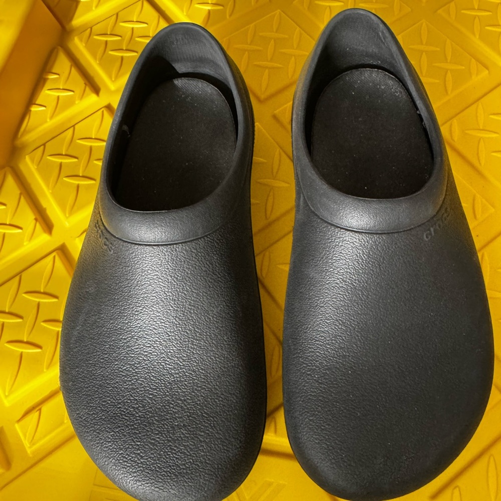 2/$30- CROCS Black Slip-On Work Shoes